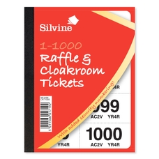 Silvine Raffle Ticket Book - Tickets 1-1000 - Pack of 6